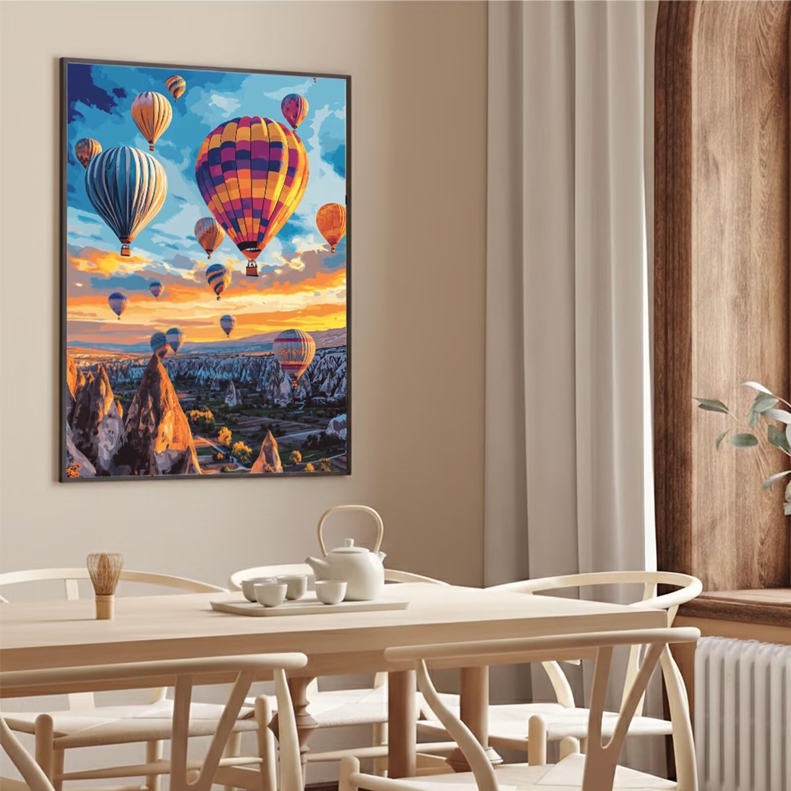 Dipingere con i Numeri Adulti Paesaggio Dipingere con i Numeri Palloncino Paint by Numbers Hobby Creativi Adulti Fai Da Te Tela di Pittura a Olio Kit, Decorazioni Regalo 60x90cm Senza Cornice Y3-1059