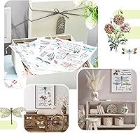 Vista 2 de BBTO 12 hojas de calcomanías de transferencia por frotado para manualidades y muebles, calcomanías de transferencia por frotado para madera, papel