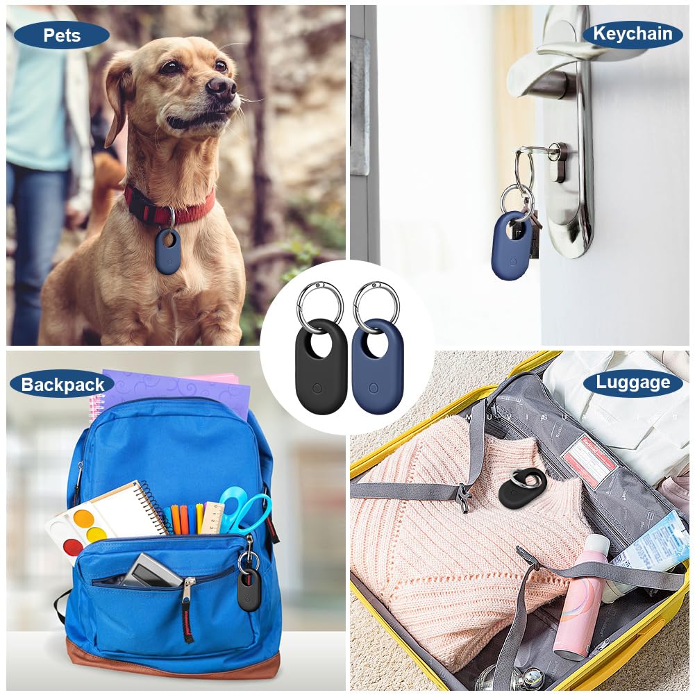 Ainiv 2 Piezas Funda Protectora para Samsung Galaxy Smarttag 2, Silicona Llavero de Funda Protectora para Smart Tag 2, Accesorios Anticaídas y Antiarañazos para Smarttag2 para Llaves Collar Mascotas — view 8