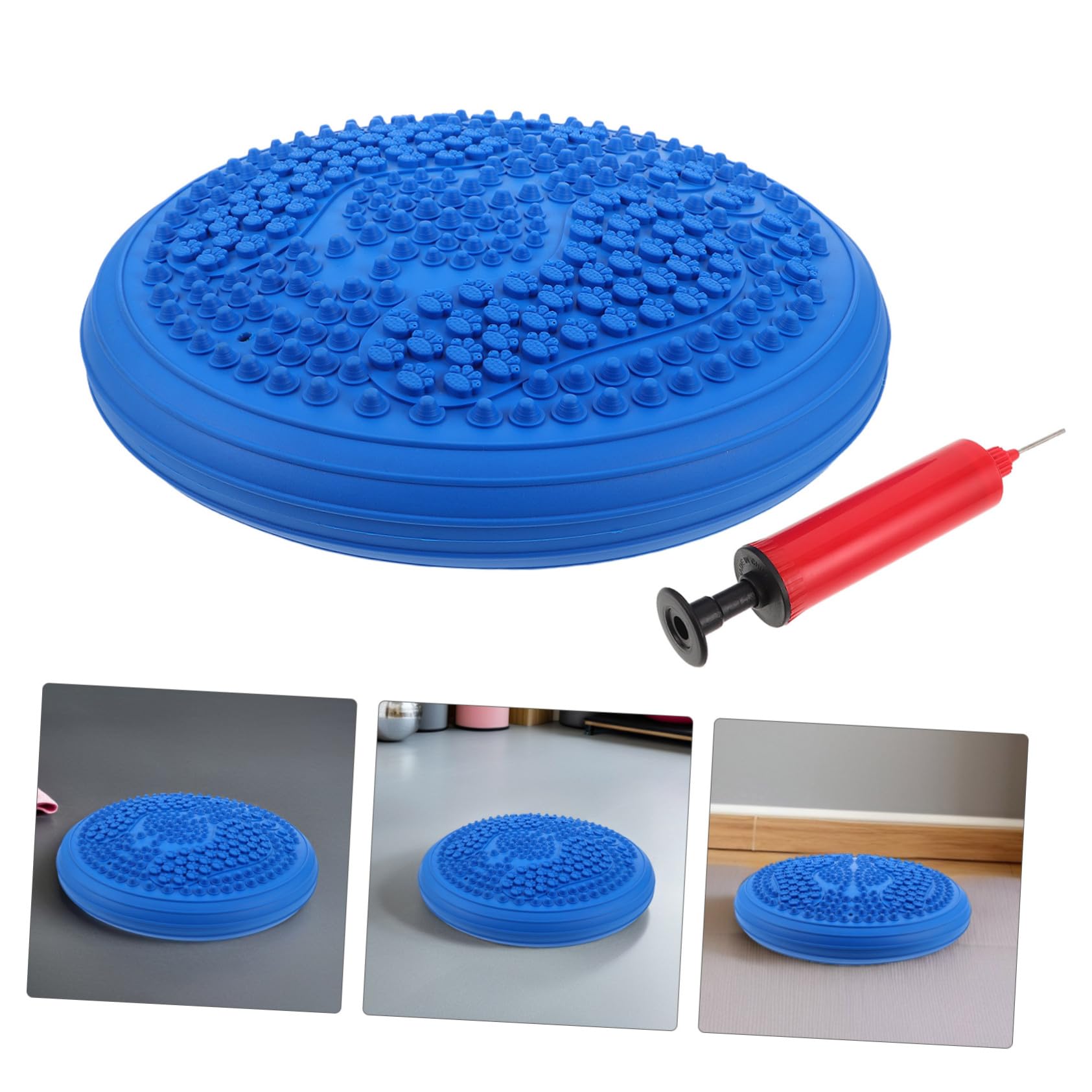 Gatuida Coussin Gonflable Ronde pour Entraînement de Posture avec Surface Massage Points de Pression Épais et Portable pour Gym à la Maison et Jogging Stationnaire