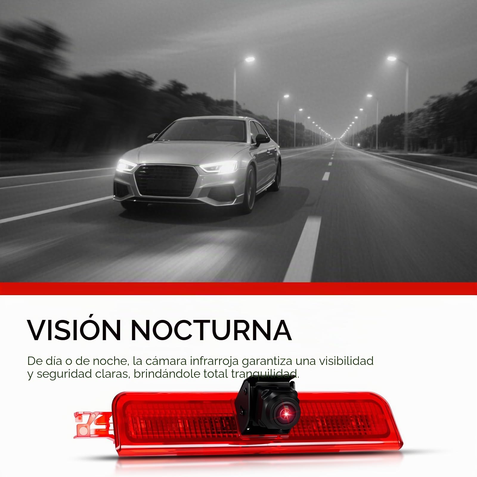 Hodozzy Cámara de Marcha Atrás para VW Caddy 2003-2015 para Luz de Frenos Cámara de visión Trasera luz de Freno de Coche AHD/CVBS con Líneas de Estacionamiento y Visión Nocturna Impermeable 12V