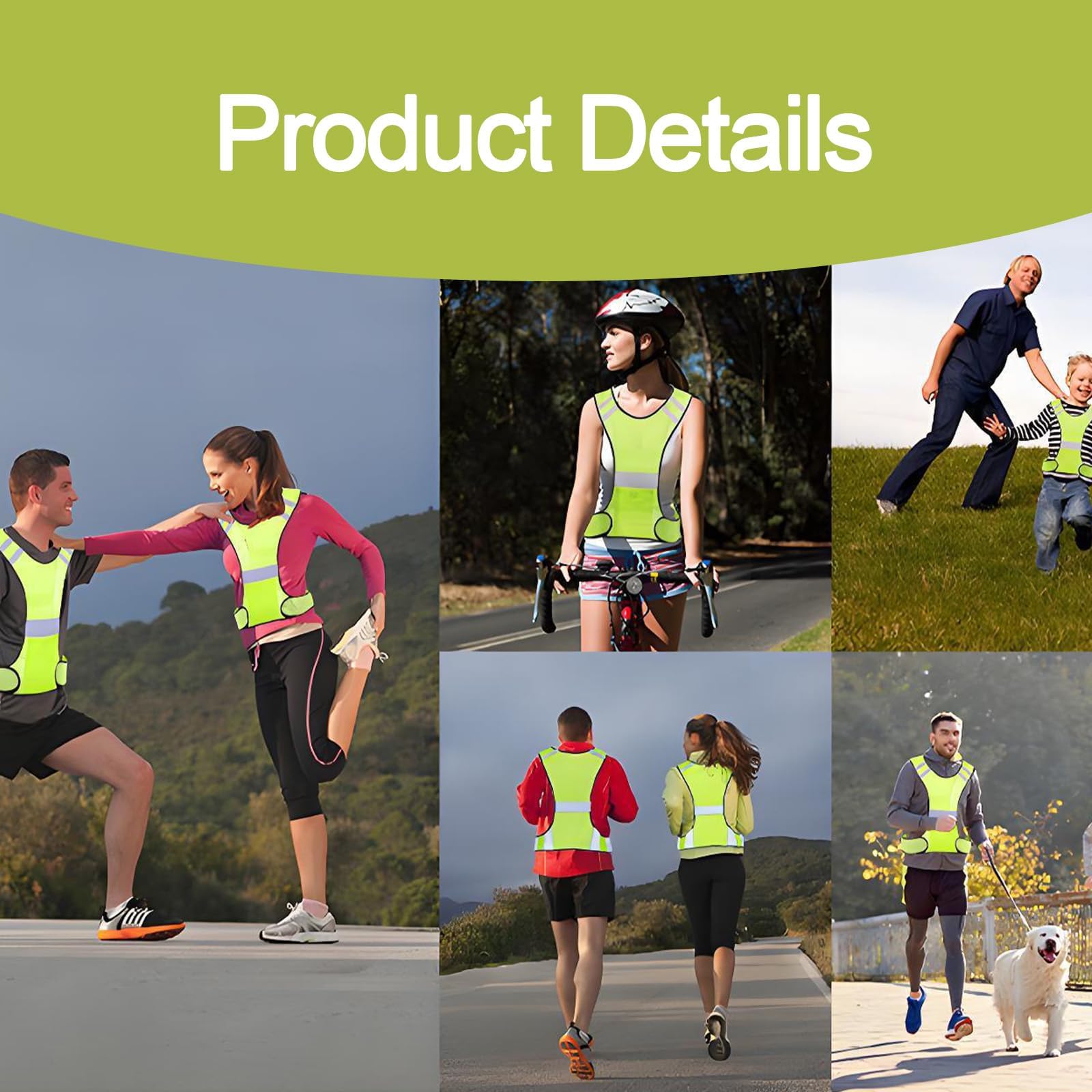 Chaleco Reflectante de Alta Visibilidad para Seguridad Nocturna - para Running, Ciclismo y Equitación - Transpirable, Ligero y Ajustable - Apto para Hombres y Mujeres