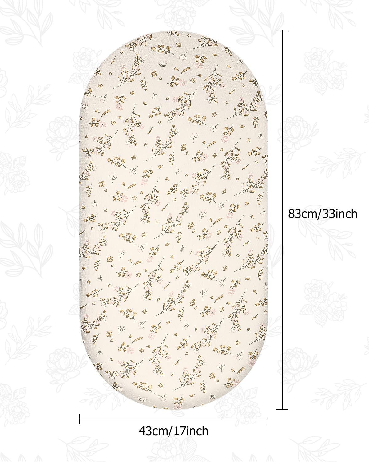 Sabanas Ajustables para Bebe Juego,3 Piezas 100% Cotone Mussola Juego de Sábanas Bajeras con Bordes Elásticos para Bebé Bajera para Cama Ovalada Reloj de Arena y Colchón Rectangular 83 X 43 CM