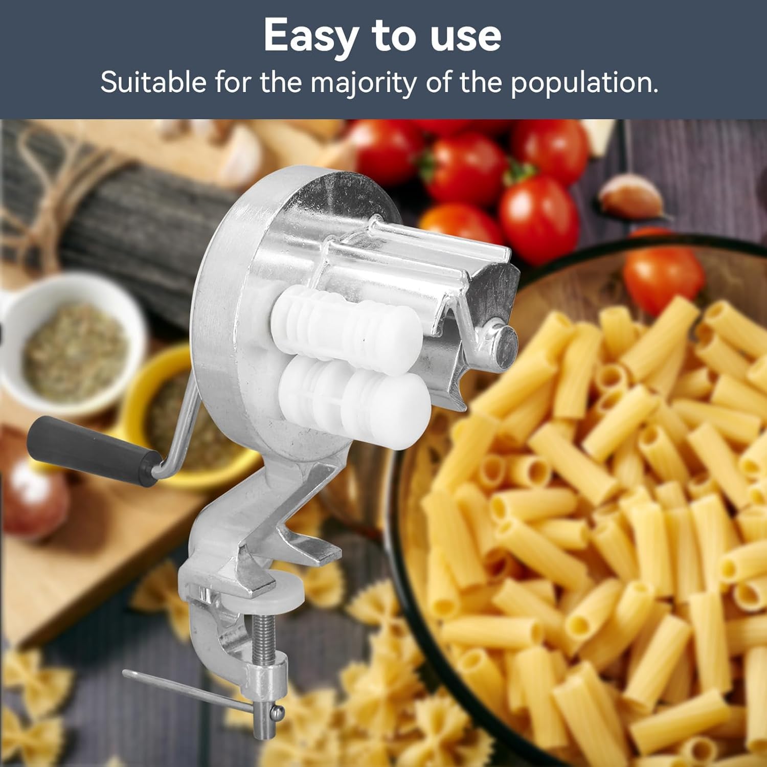 Presse à Pâtes Manuelle à Manivelle - Presse à Pâtes Portable - Machine à Macaronis - Pour La Cuisine à La Maison, Le Restaurant