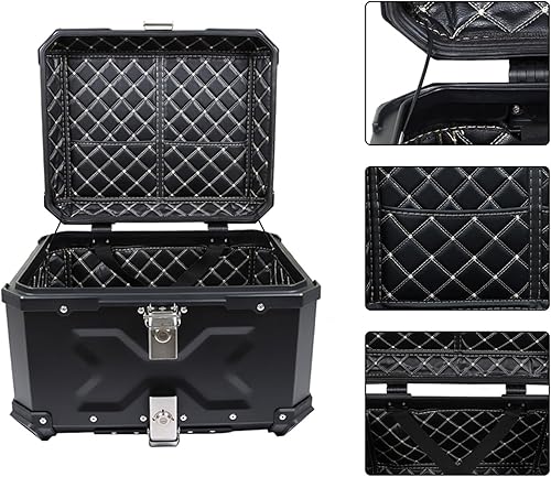 Miniatura 4 de labwork Caja trasera de 55L con respaldo y placa de montaje de aleación de aluminio duro Estanqueidad Cerradura de seguridad contra robo de metal