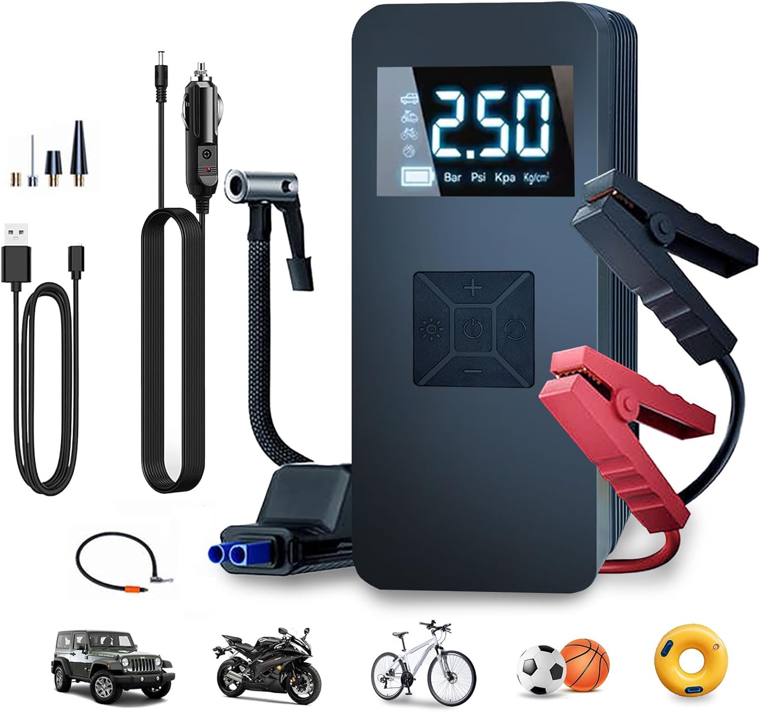Amazon.com: Jump Starter with Air Compressor, 8000A 150PSI Battery