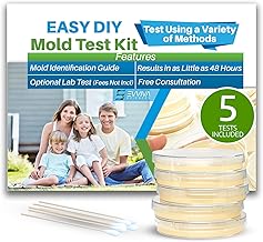Evviva Sciences Mold Test Kit for Home - 5 Simple Detection Tests w/Optional Lab Analysis (Extra Fee), Test HVAC System, Home Surfaces, & Indoor Air Quality - Downloadable Mold Information Guide