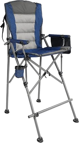 Stonehomy Sillas de camping altas plegables para adultos al aire libre silla de directores alta portátil plegable resistente con reposapiés y