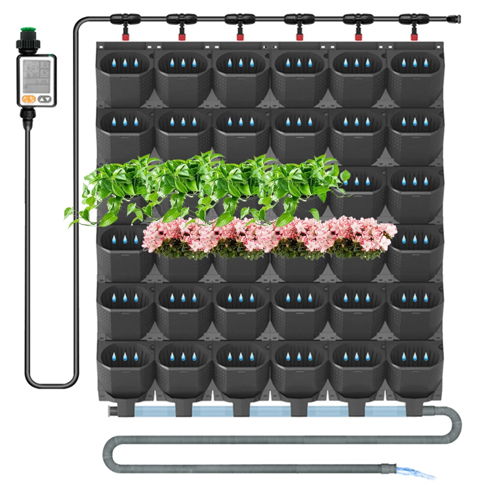 Pots de culture pour légumes et pot de fleurs vertical suspendu 82 kg/㎡