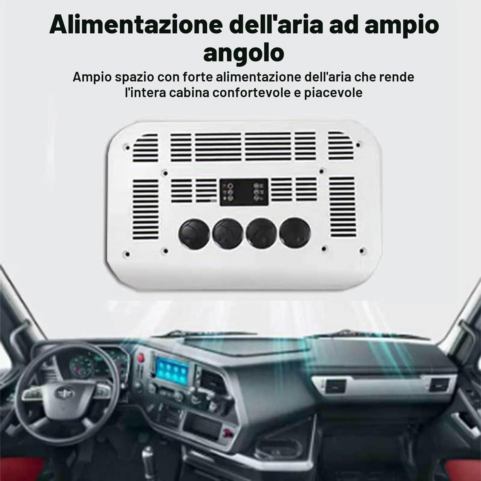 Condizionatore d'Aria da Tetto per Camper 2 in 1, Condizionatore d'Aria per Camion Elettrico Universale 12V con Raffreddamento e Riscaldamento, 8 Ore di Funzionamento, Basso Rumore