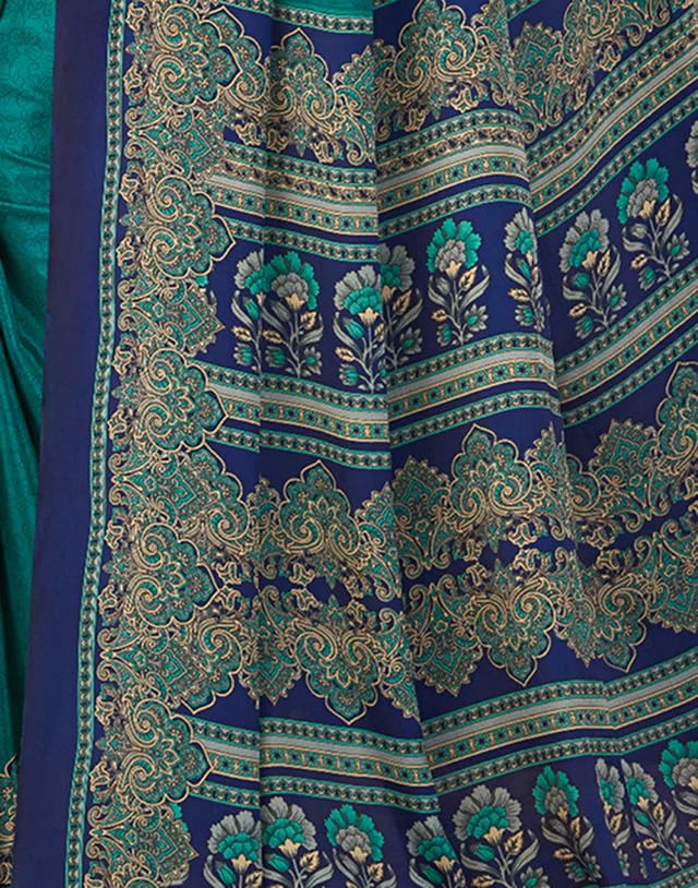 Image of SIRIL Women's Crepe Silk Printed Saree with Unstitched Blouse Piece