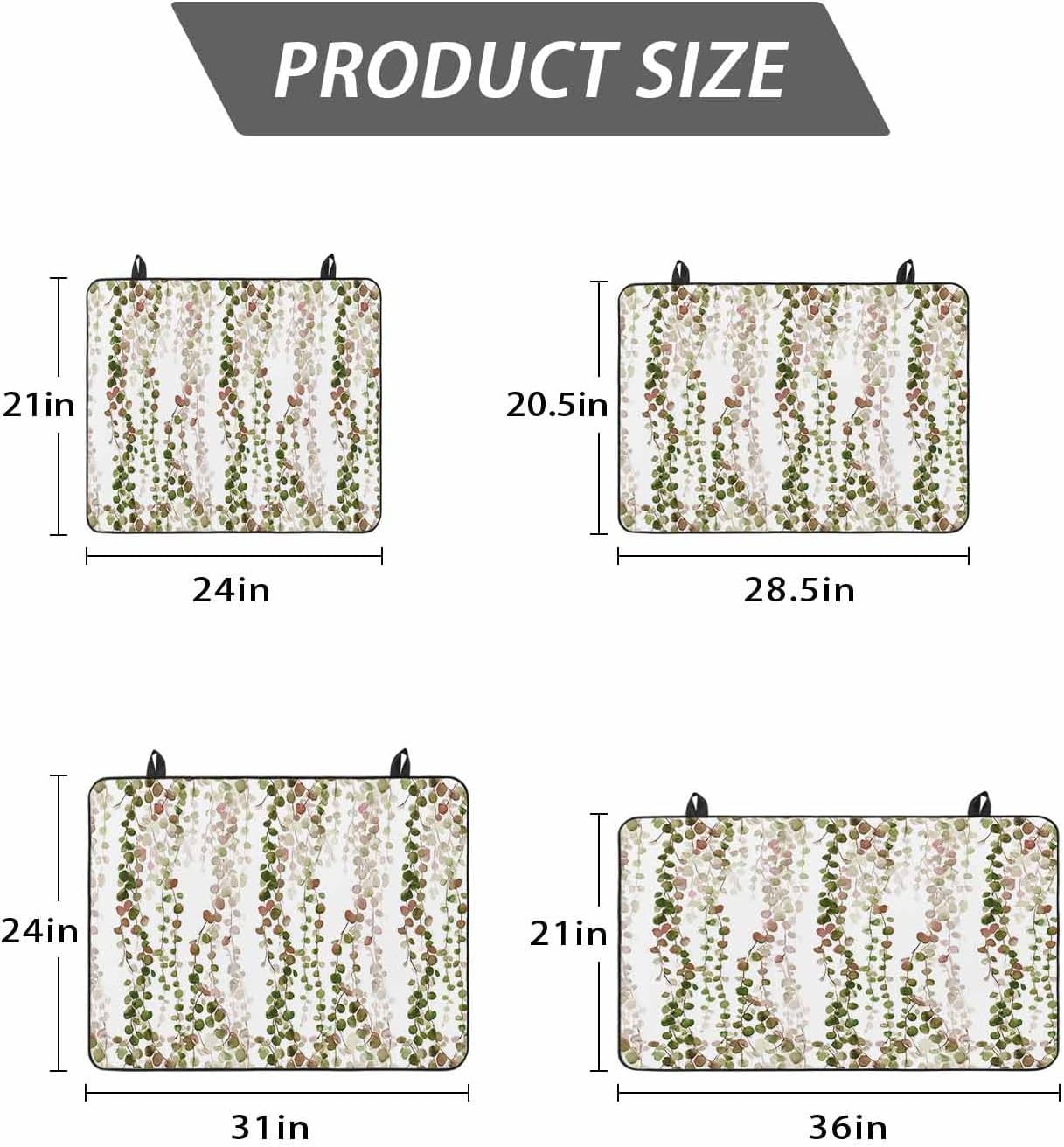 Stove Top Cover Green Yellow Eucalyptus Leaves Stove Cover for Electric Stove Top Leaf Vines Glass Cooktop Covers Anti-Slip Mat Heat Resistant Countertop Protector Kitchen Decor 28.5"x20.5"