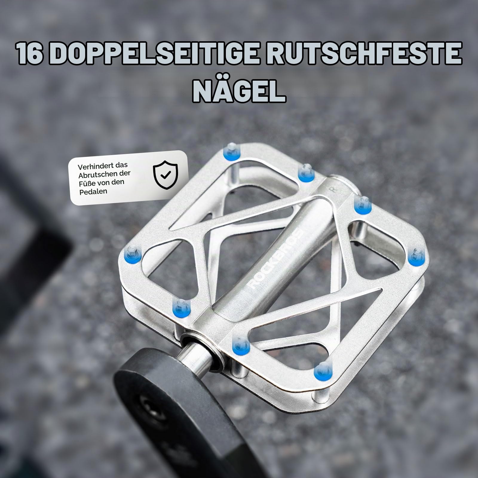 ROCKBROS Fahrradpedale Mountainbike aus Titanlegierung 3-Lager MTB-Pedale Plattform für MTB 250 g leicht