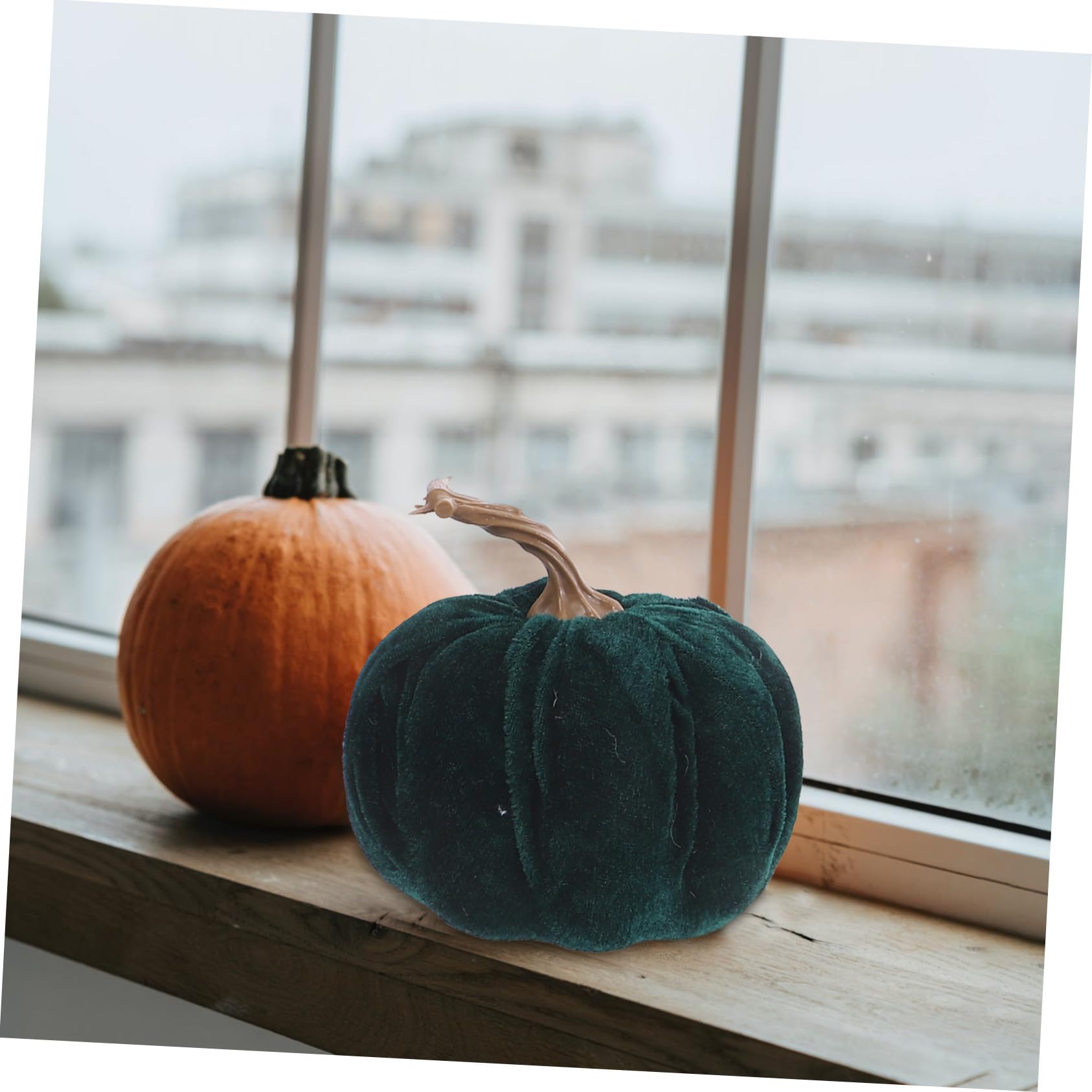 5pezzi Zucca Artificiale per Halloween Zucca Decorativa per Ringraziamento Ornamento Reale Accessorio Fotografico