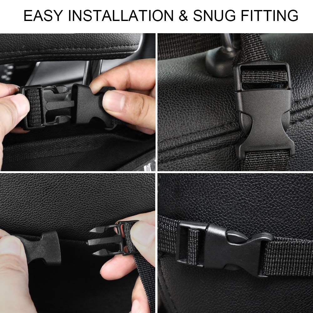 URAQT Organizadores para Coche, 2 Pack Organizadores para Asientos de Coches, Asiento Trasero a Prueba de Agua Cubiertas para Coches con Sostenedor de Tablet-bolsillo de Pantalla Táctil