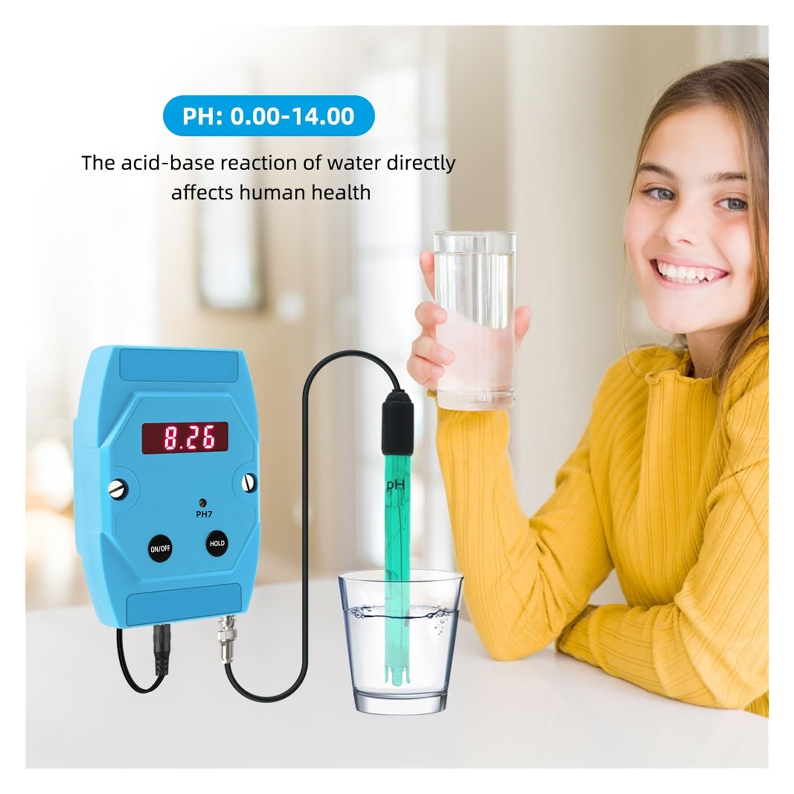 Testeur de qualité l'eau haute précision testeur PH en ligne mètre numérique for le laboratoire d'aquarium piscine Large Plage NuméRique