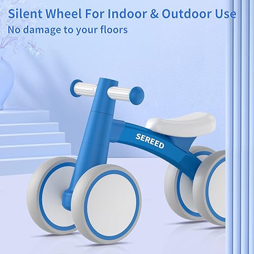 Miniatura 5 de SEREED - Bicicleta de equilibrio para bebés de 1 año, niños y niñas de 12 a 24 meses, primera bicicleta para niños de 4 ruedas, regalos de primer