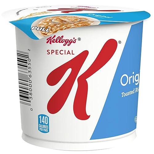 Special K Taza de cereales para desayuno, 11 vitaminas y minerales, hecha con ácido fólico, vitaminas B y hierro, original, taza de 1.25 onzas (1
