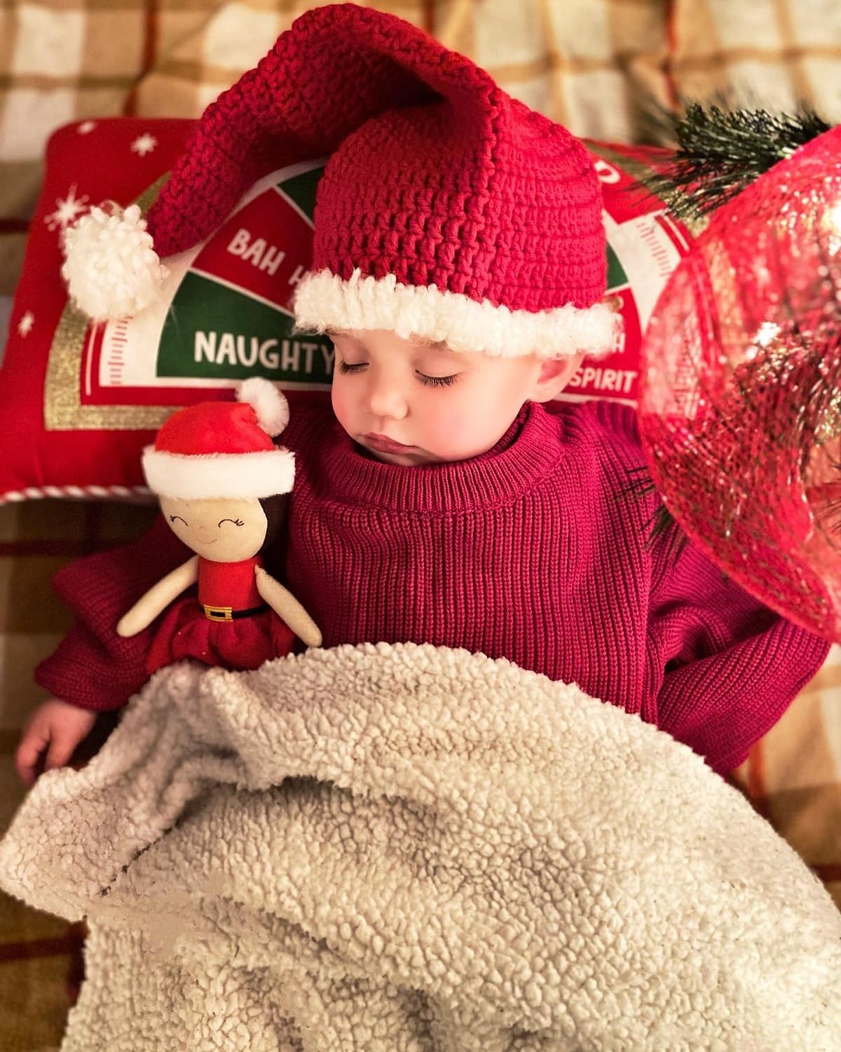 0-3T Baby Girl Christmas Outfits Holly Jolly Sweatshirt Toddler Girl Red Long Sleeve Knit Sweater Top (Red, 2-3 Years)