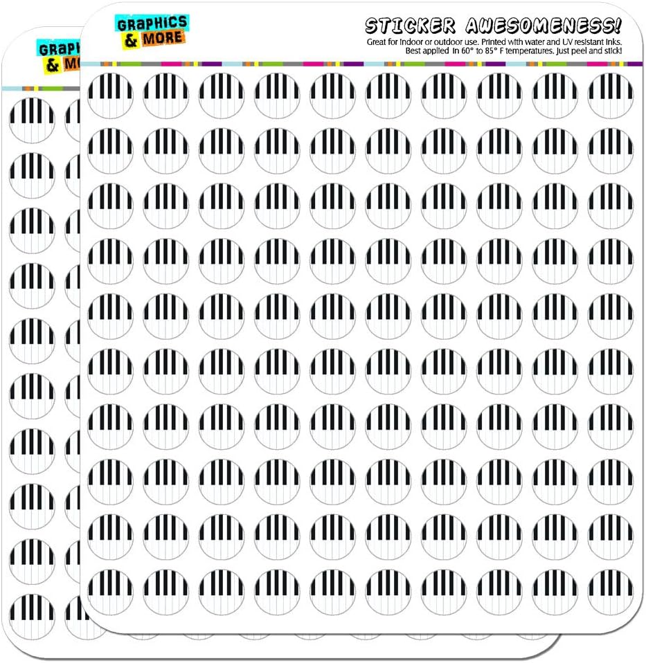 Piano Keys Music 1/2 (0.5) Planner Calendar Scrapbooking Crafting Stickers - Clear