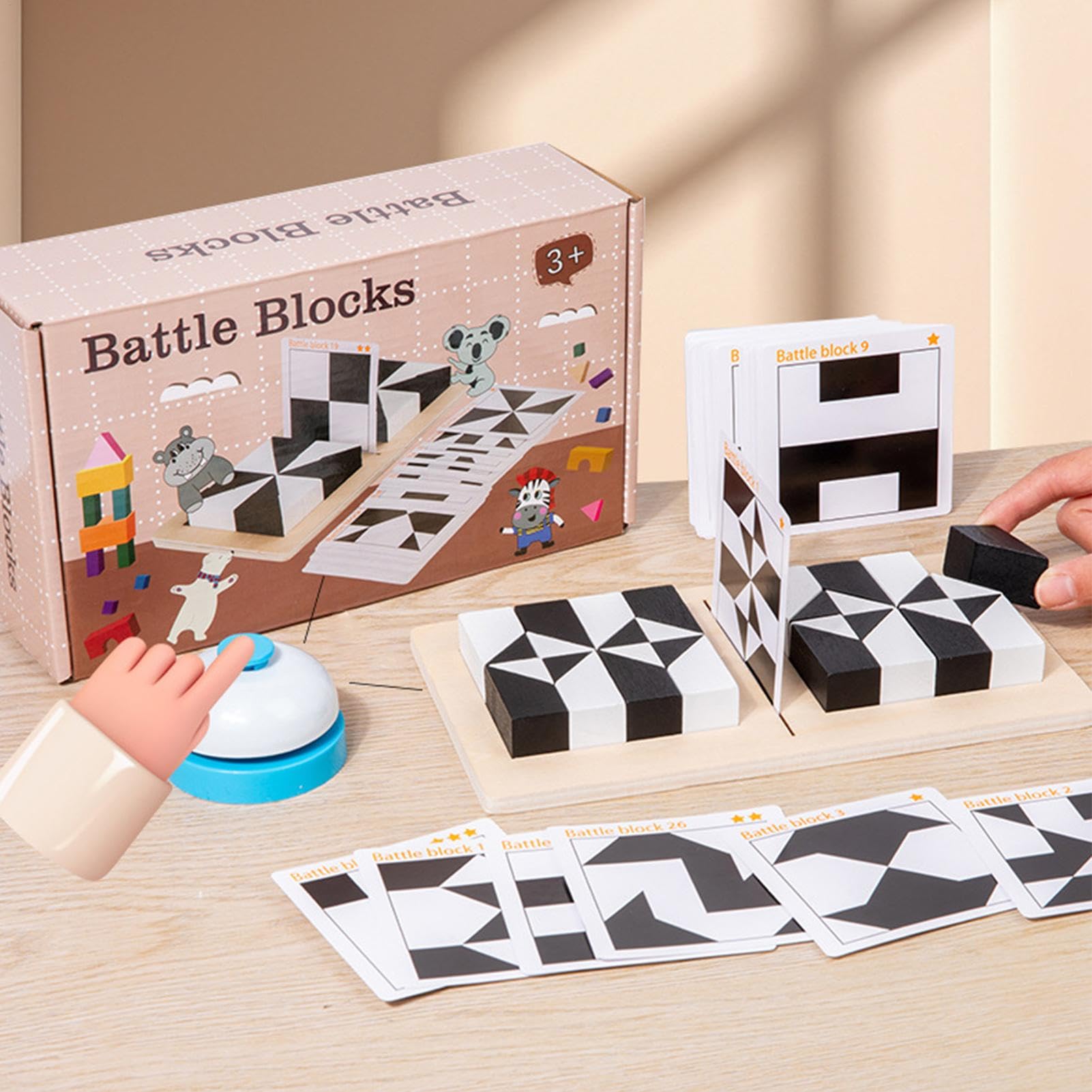 Block Puzzle Battle - Ensemble de Blocs en Bois, Puzzle Géométrique