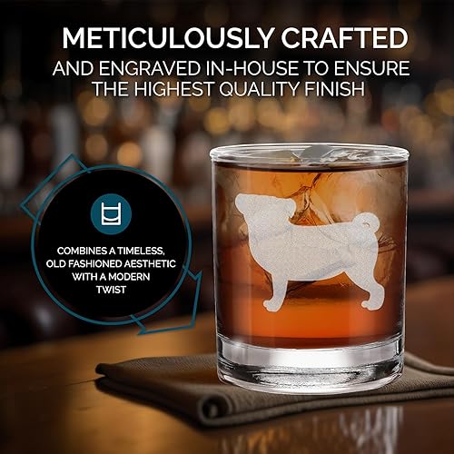 Miniatura 10 de shop4ever Vaso de whisky grabado de raza de perro Bulldog Inglés de 11 oz. Regalo para amantes de los perros