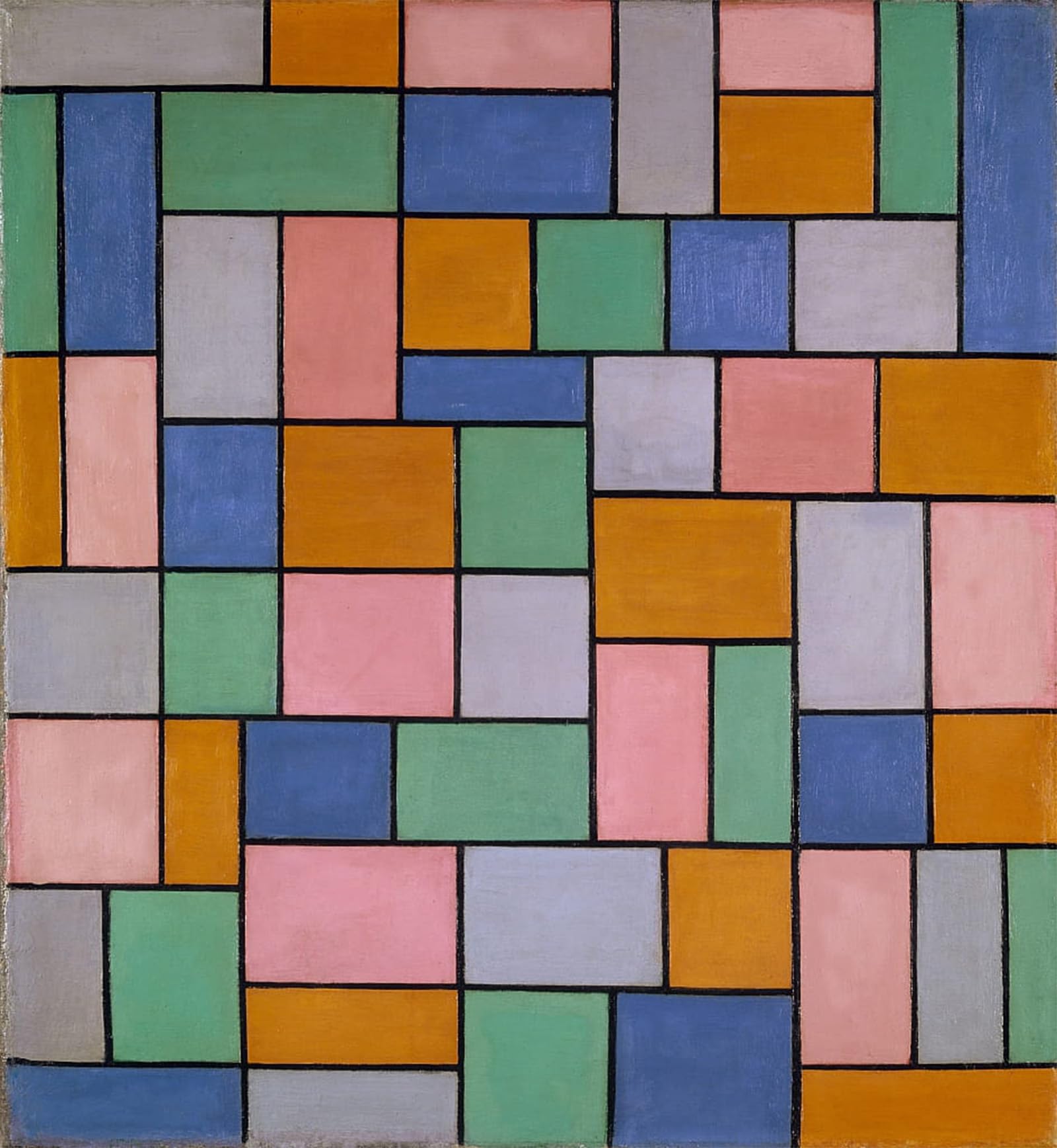 SERENDIPITP Vintage Wall Art Canvas Nordic Poster Canvas Print Picture Composition in Dissonances by Theo Van Doesburg Wall Art Poster for Home Decor 60x90cm