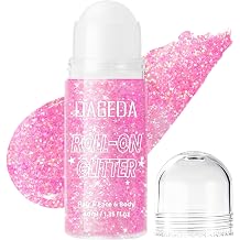 DAGEDA Roll-on Body Glitter,Pink Face Glitter Makeup Rave Accessories