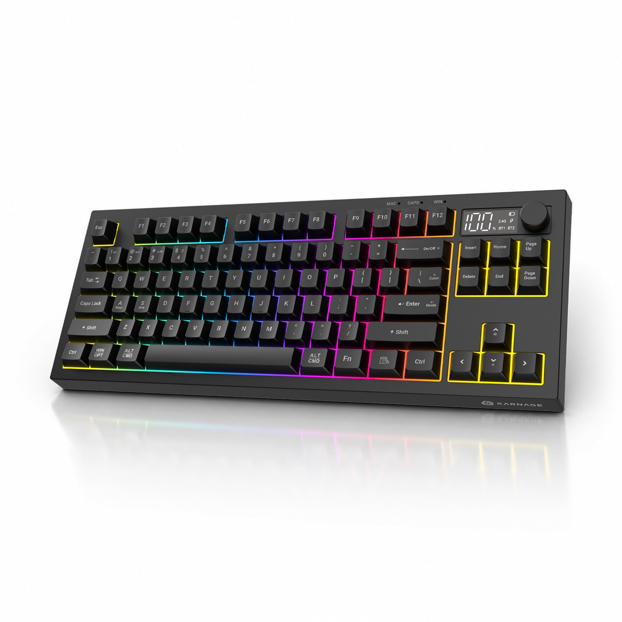 KARNAGE Visage RGB 84 Keys Wireless Gaming Keyboard Black - Image 1
