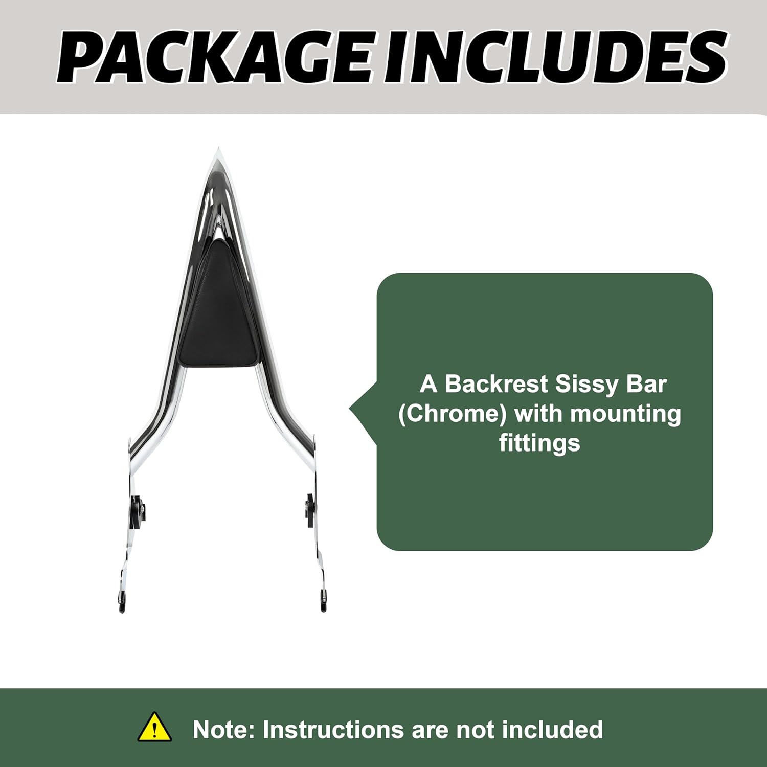 KUAFU Backrest Sissy Bar Compatible with 2009-2024 Harley Touring Road King Electra Glide CVO Street Glide Road Glide Ultra Limited Low Chrome+Electrophoresis Silvery+Black (22" Tall)