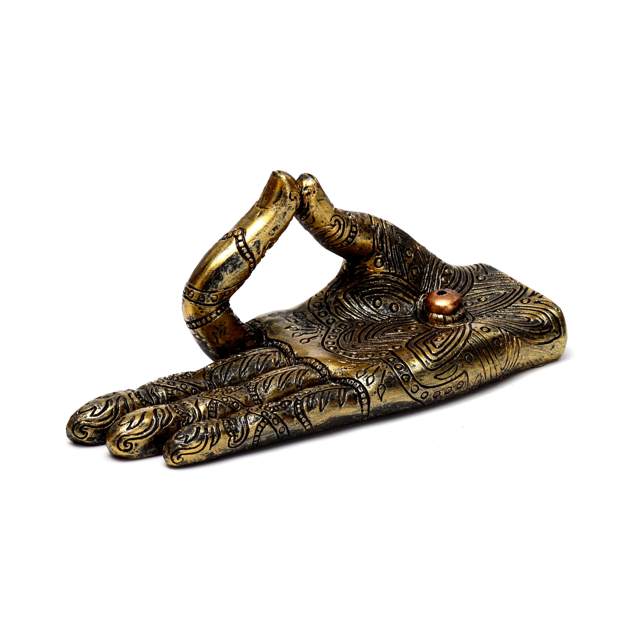 Puckator Henna Buddha Hand Ashcatcher Incense Stick Burner - Zen Meditation Gifts - Incense Holders For Cones - Spiritual Gifts - Incense Burner - Gifts For Men And Women Buddhist Ashcatcher - Resin
