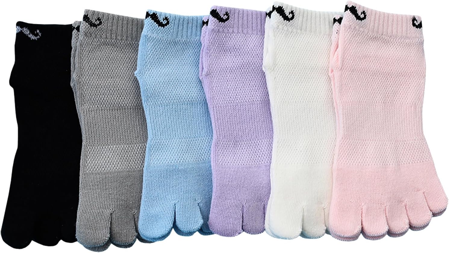 Kids Cotton Toe Socks Mixed Color 6 Pairs 3-12 Years