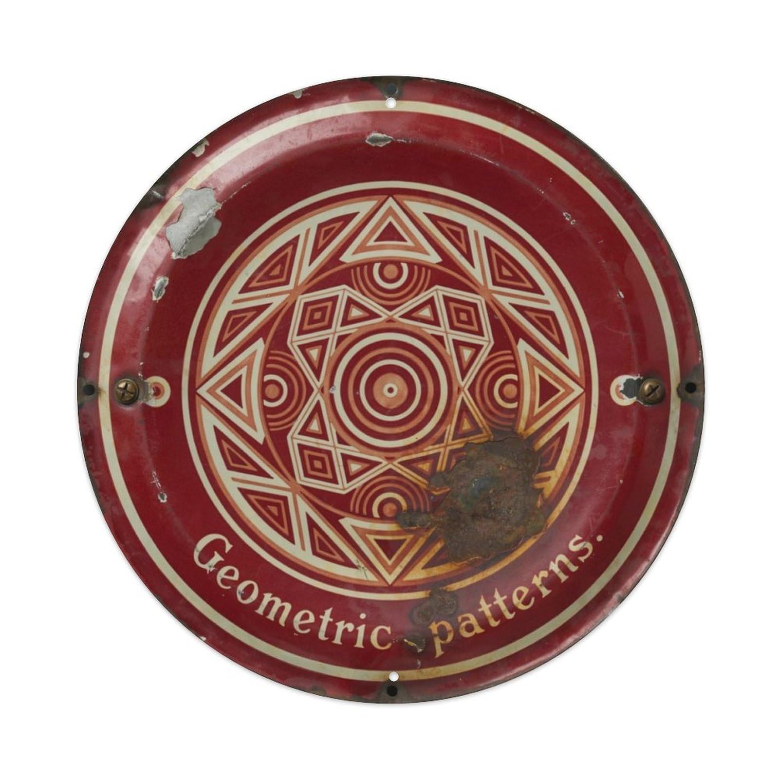 Geometric Patterns. Metal Tin Sign Plaque
