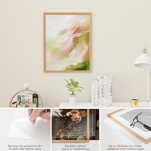 Miniatura 32 de Fun Memories Portarretratos de metal de 16 x 20 pulgadas con paspartú de 11 x 14 pulgadas, acabado de aluminio cepillado, parte delantera de vidrio