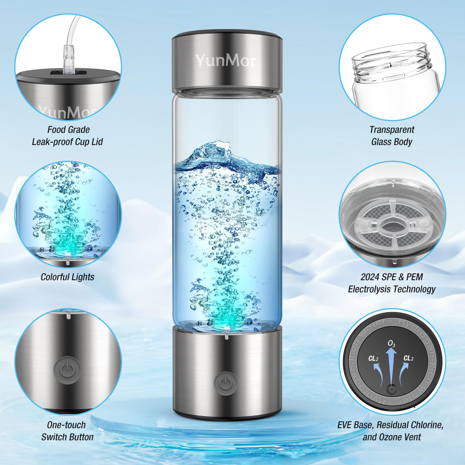 Prodigy X Wasserstoff-Wasserflasche - 5.000 PPB / 5ppm - 210 ml für schnelle Einnahme