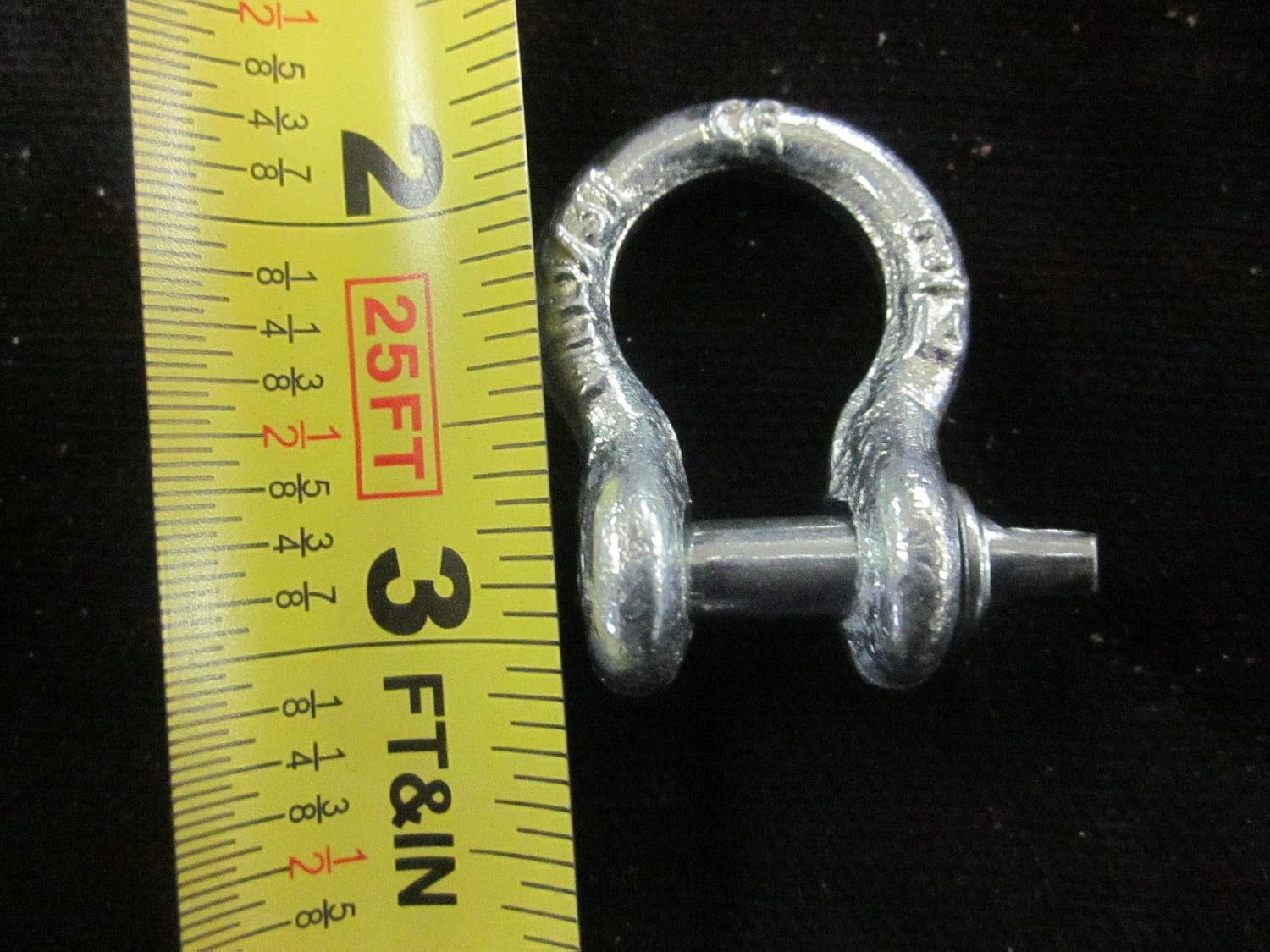 ~ 25~3/16" Bow Shackle Anchor PIN D Ring Chain Recovery Tow Marine Boat 666-LB Diameter: 3/16" Length: 1-1/2" Max Opening: 5/16" Working Load Limit: 666-LBS G-209 Hot Dipped Galvanized