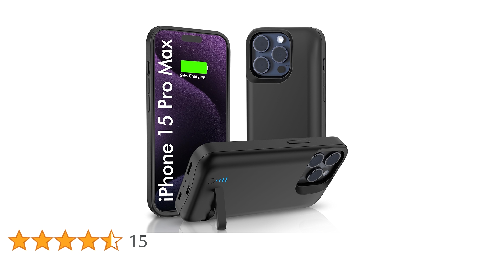 Battery Case for iPhone 15 pro max, 6000mAh Extended Charging Case