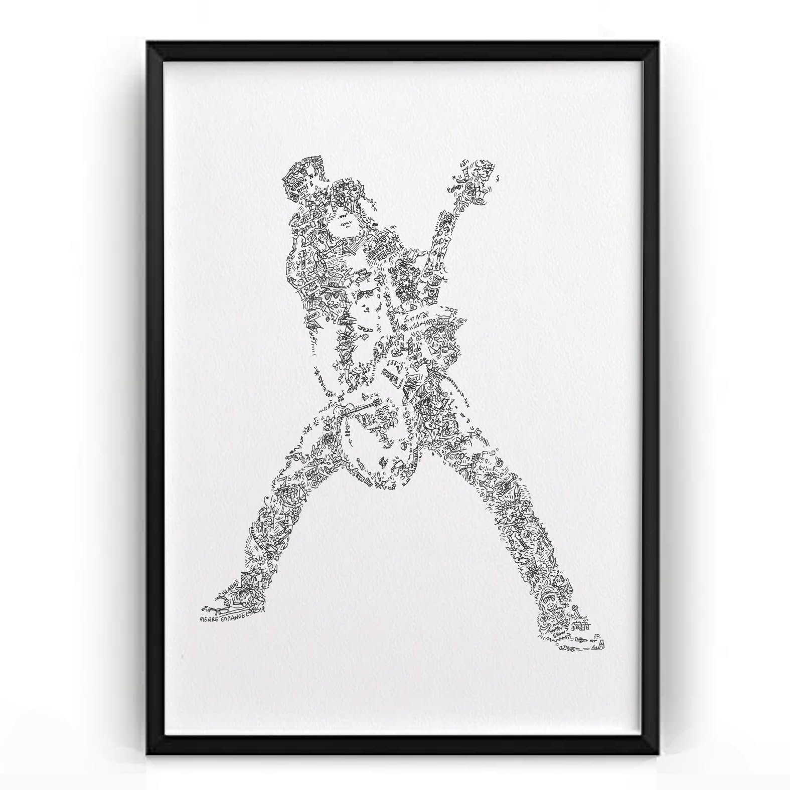 Poster Guitariste Musique Drawinside, décoration murale 50x70cm pour studio - 4