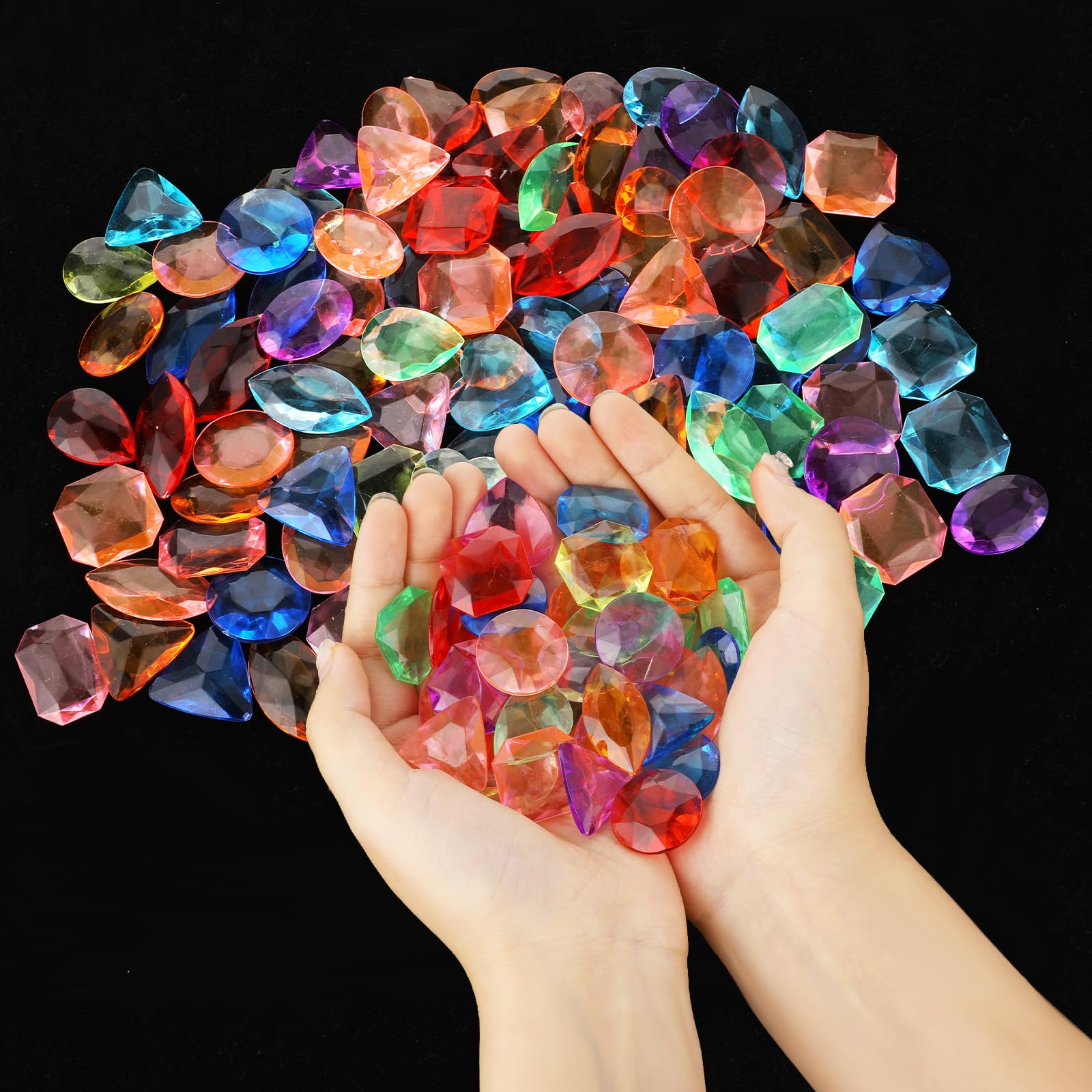 Amazon.co.jp: 100個 海賊 宝 宝石 キラキラ プラスチック 宝石