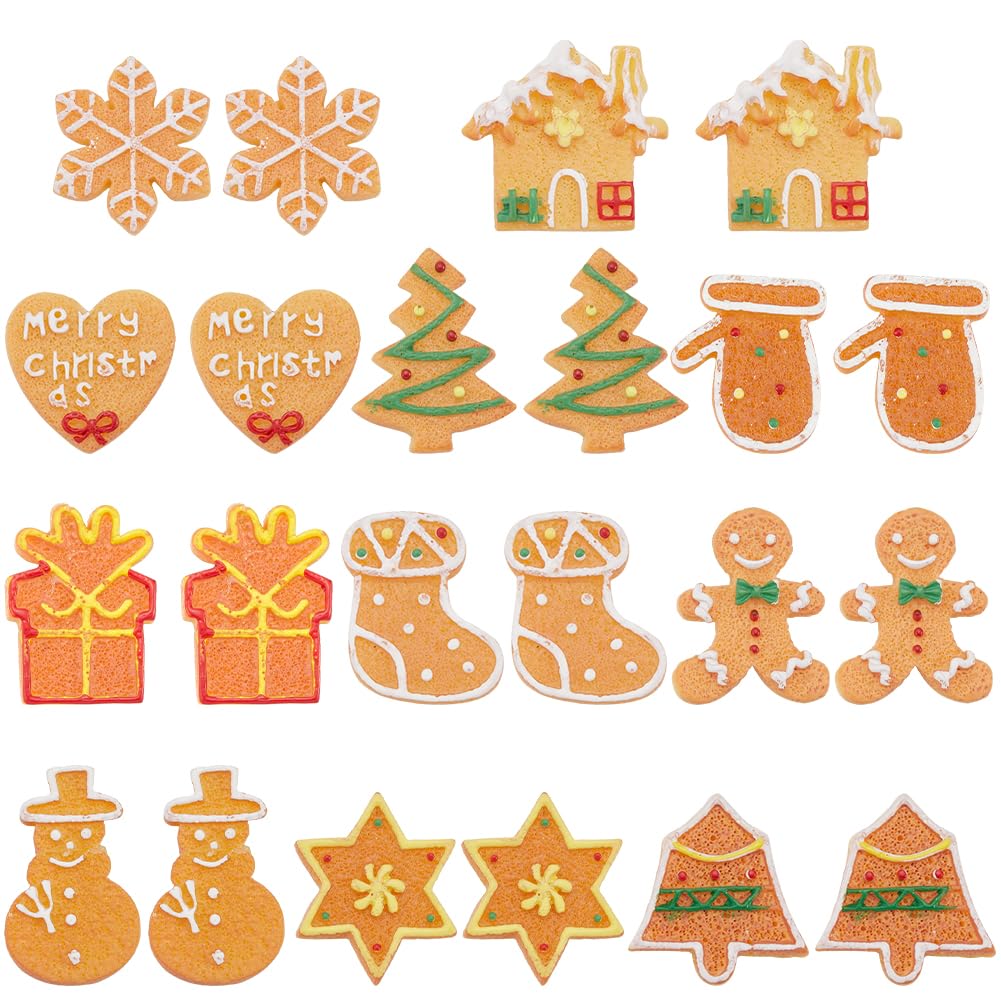 Cabochon de Noël en résine SUNNYCLUE : lot de 66 breloques de vacances assorties pour bricolage