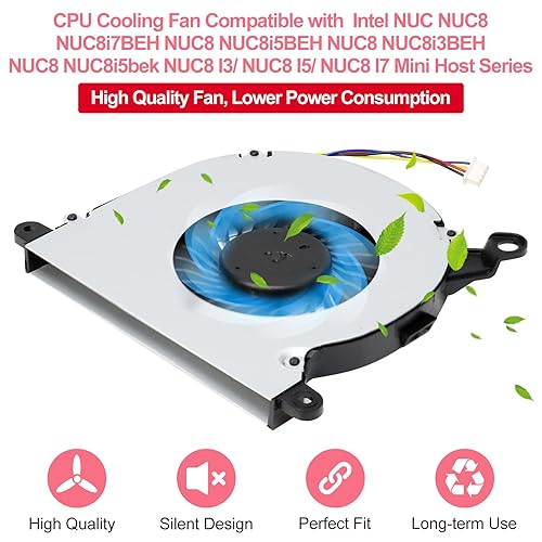 Miniatura 2 de LXun Ventilador de refrigeración de CPU NUC8 actualizado compatible con Intel NUC NUC8 NUC8i3BEH NUC8i5BEH NUC8i5bek NUC8i7BEH NUC8 I3I5I7 Mini PC