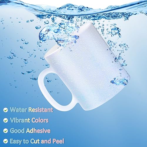 Miniatura 10 de 72 hojas de papel adhesivo holográfico, película laminada de vinilo holográfico transparente A4, papel autoadhesivo impermeable, 11.7 x 8.3 pulgadas