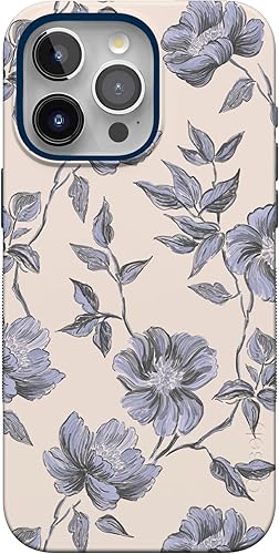 Vista 552 de Casely Funda para iPhone 15 Pro Max Jardín Secreto Flores mixtas Funda atrevida Compatible con MagSafe y botón de acción Secret Garden