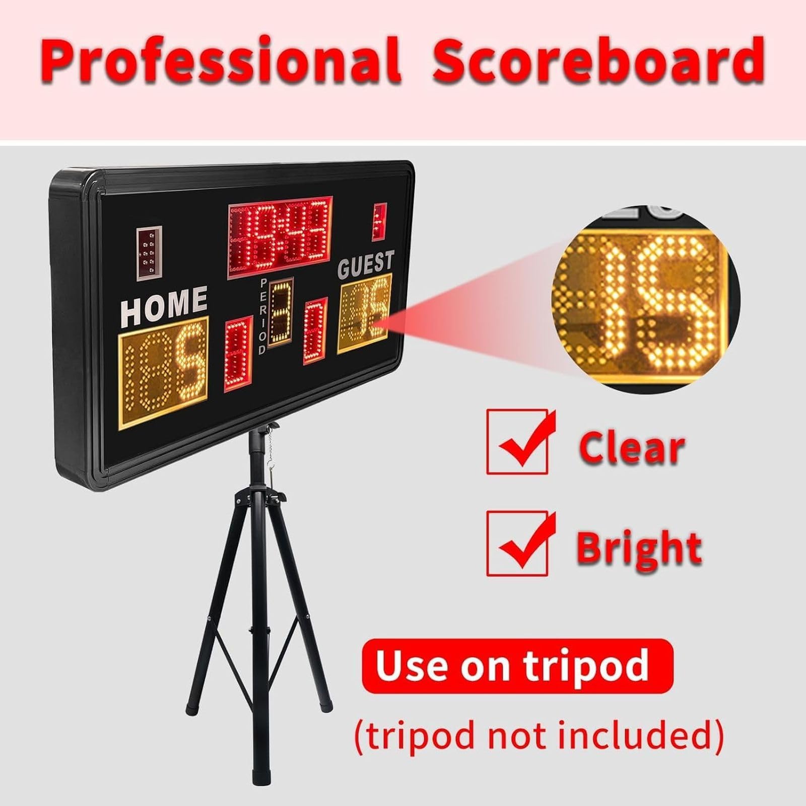 Tabellone Freccette Elettronico Tabellone Segnapunti Digitale Multisport - Timer E Punteggio Con Telecomando, Per Basket, Palestra, Casa
