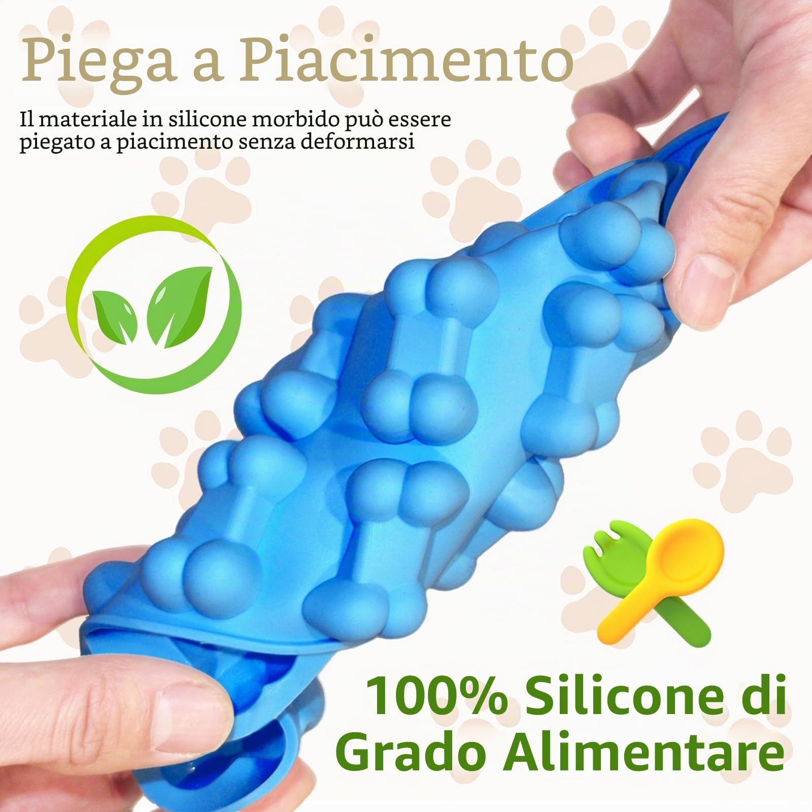 6 tappetini da forno per biscotti per cani, in silicone, senza BPA | Tappetino per dolcetti per cani, con spazzola e raschietto, per dolcetti fai da te, cioccolato, biscotti, cubetti di ghiaccio
