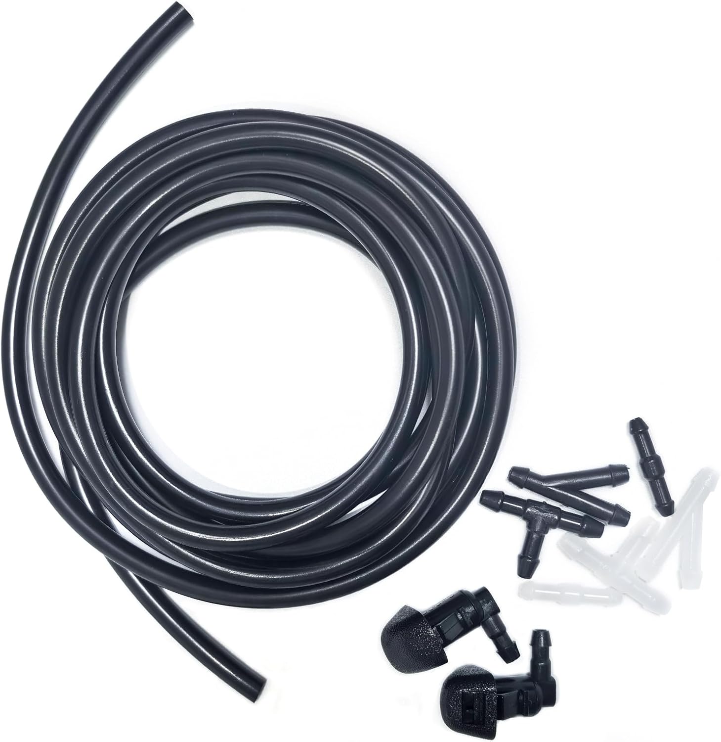 Front Windshield Washer Nozzles Kit for Honda Odyssey 2011 2012 2013 2014 2015 2016 2017 76810-TK8-A01 76810TK8A21 Wiper Spray Washer Jet with 3M Fluid Hose & 6 Connectors