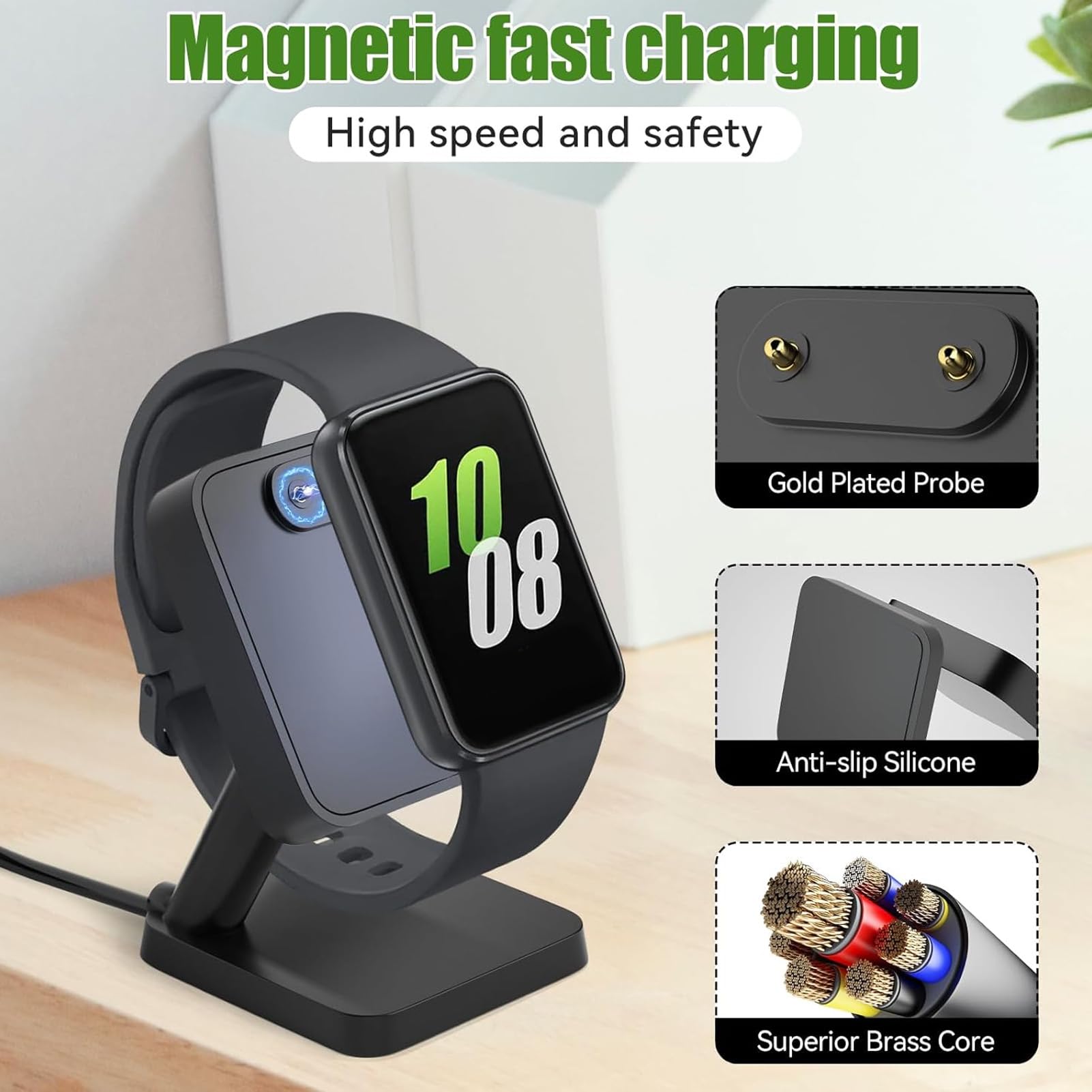 SIXRUN Caricatore Magnetico per Smartwatch, Base di Ricarica per FIT 3 SM R390, Dock Compatto