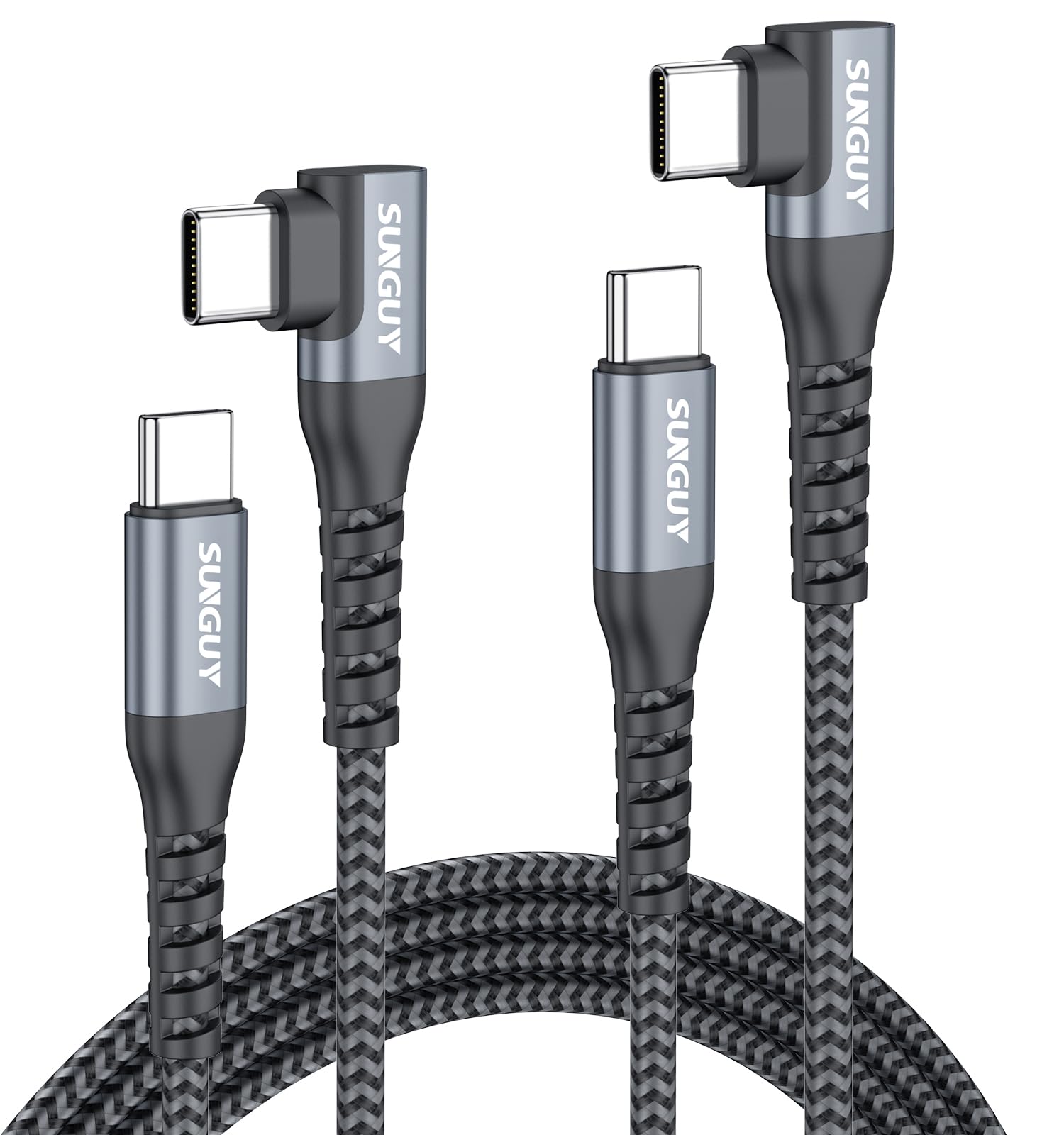 USB C auf USB C Kabel 90 Grad [2P 1.5M] 60W Schnellladekabel USB-C USB Typ C Datenkabel, Abgewinkelt USBC Ladekabel Android Auto Carplay für i-Phone 17/16/15, Apple MacBook, iPad, Pixel, Sam-sung