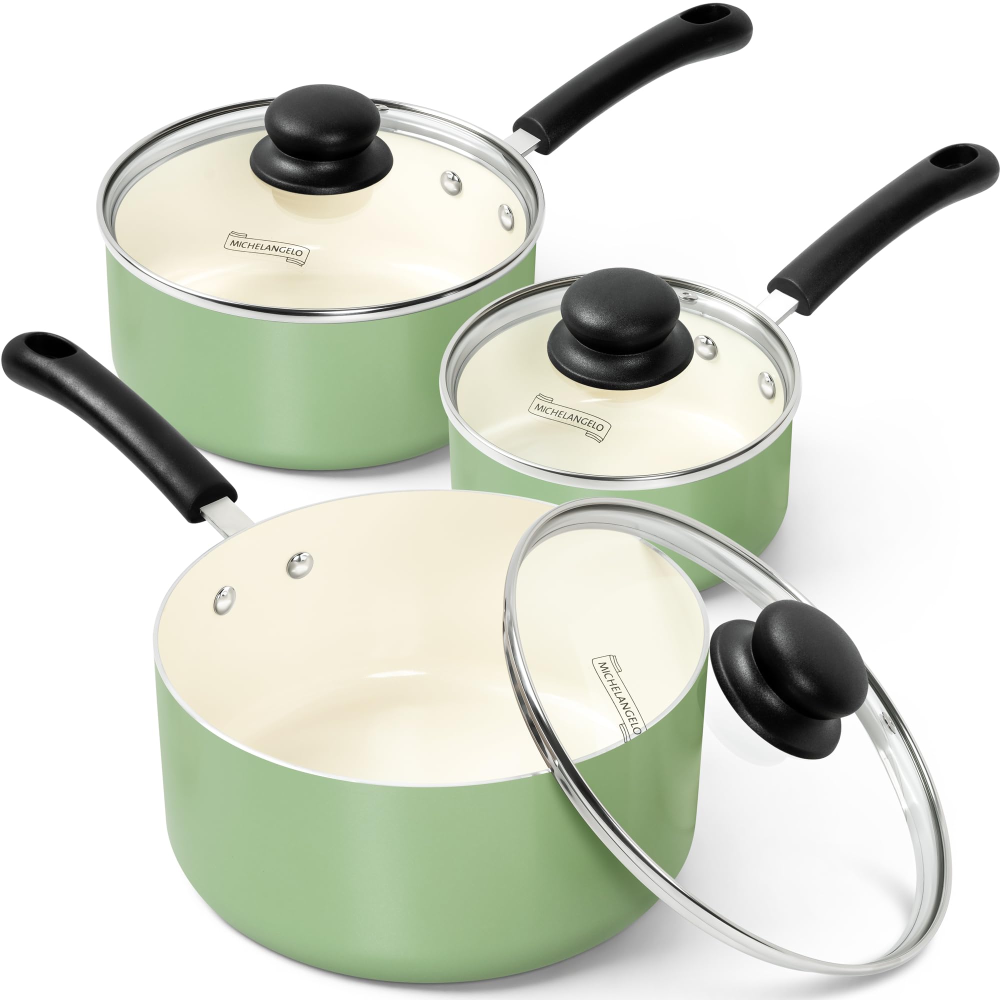 MICHELANGELO Nonstick Sauce Pan Set