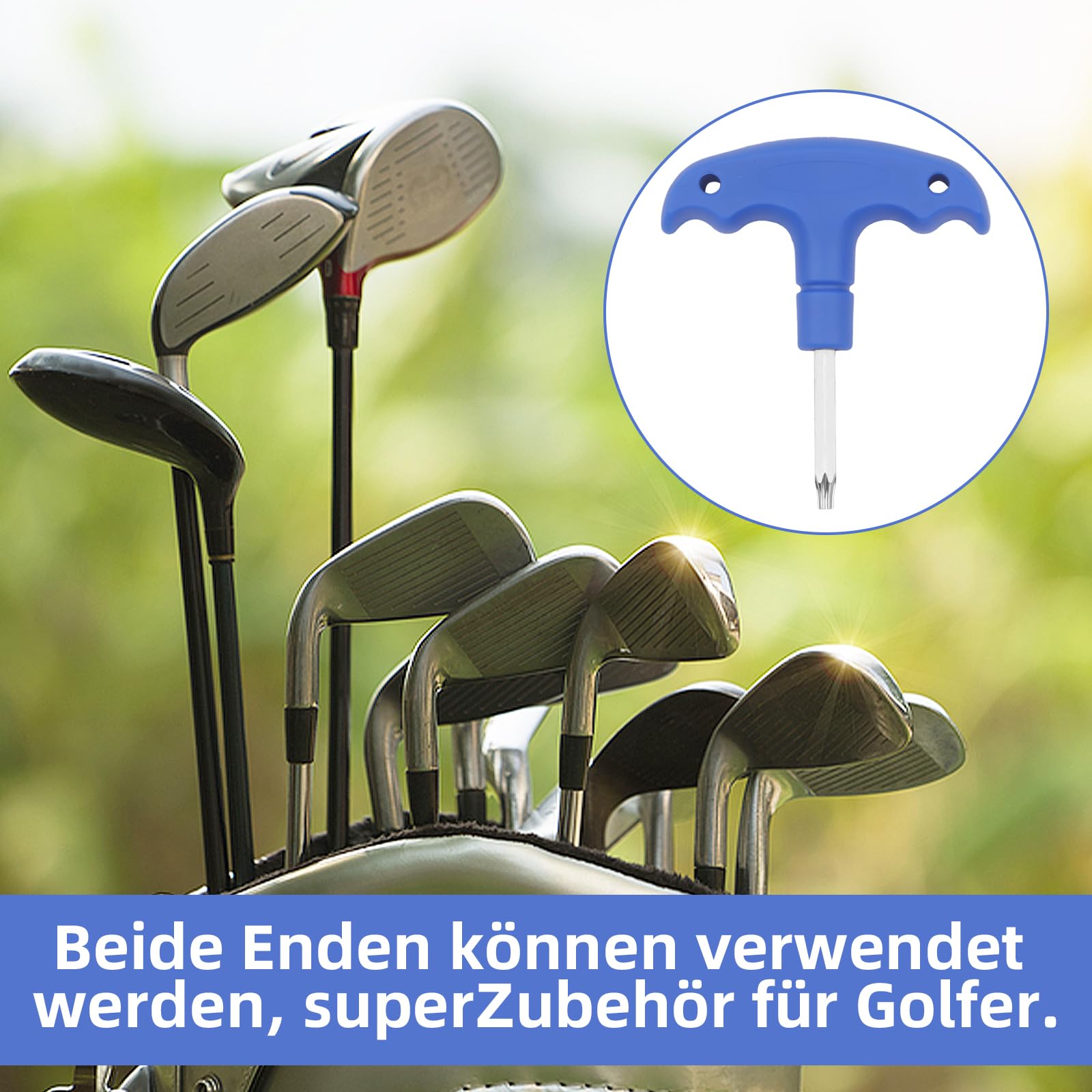 Llave de golf Driver, herramienta ajustable para controlador con mango de plástico, llave de acero inoxidable